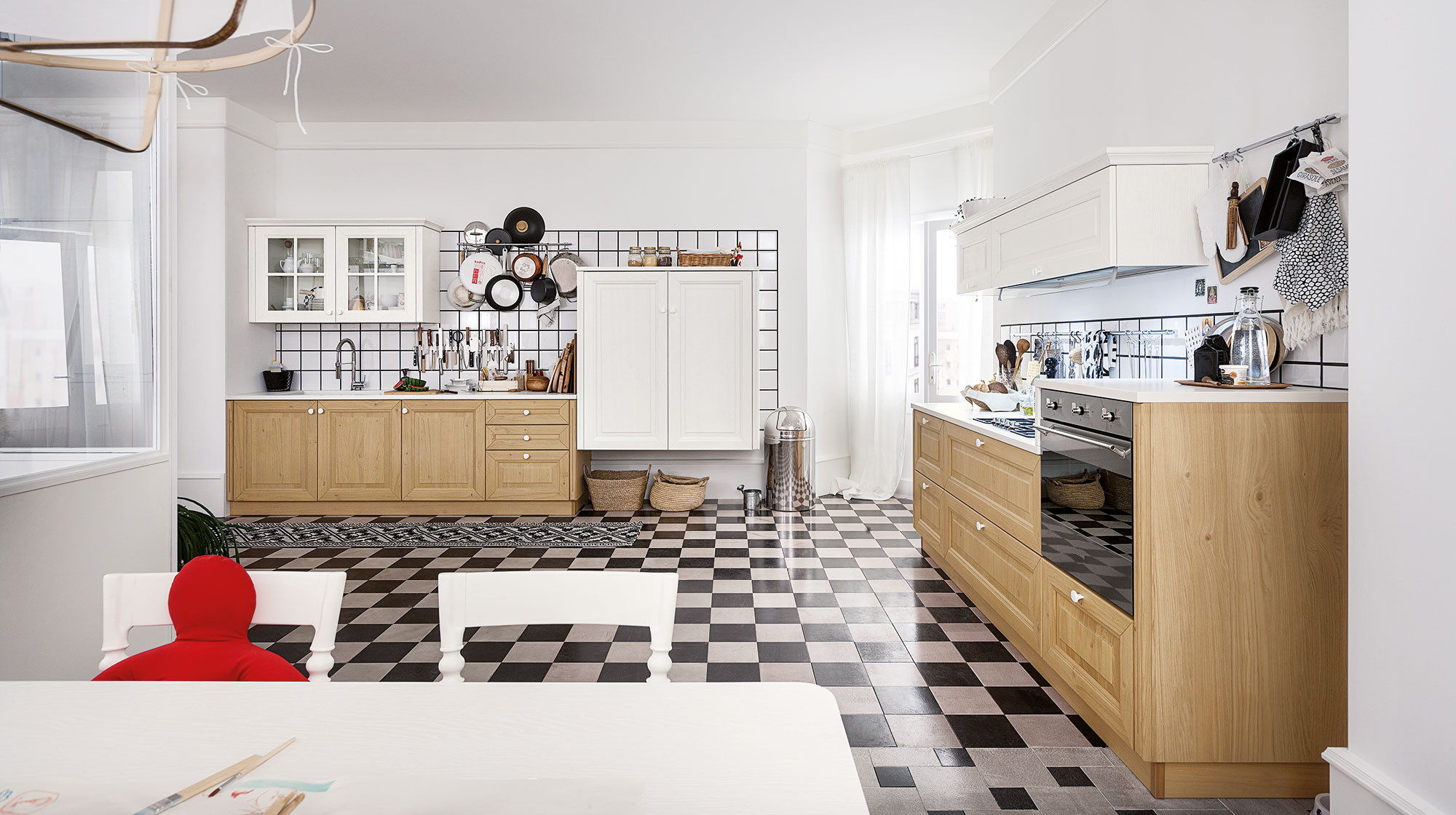 Pavese Frassino Laccato Bianco 796 / Rovere naturale finitura olio (931)