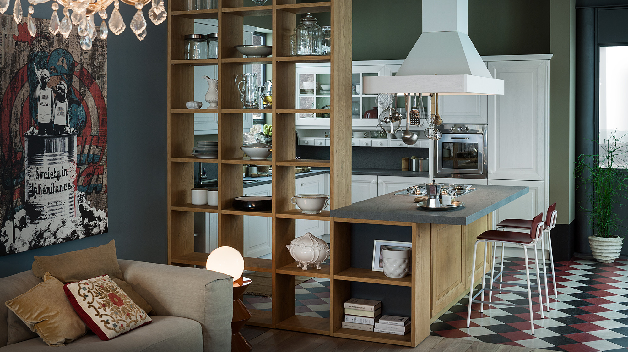 Pavese Frassino Laccato Bianco 796 / Rovere naturale finitura olio (931)