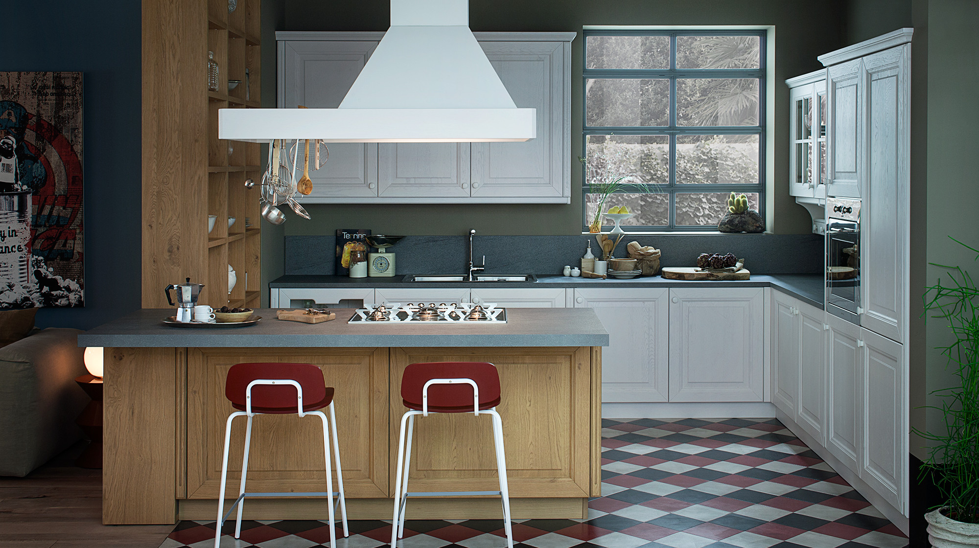 Pavese Frassino Laccato Bianco 796 / Rovere naturale finitura olio (931)