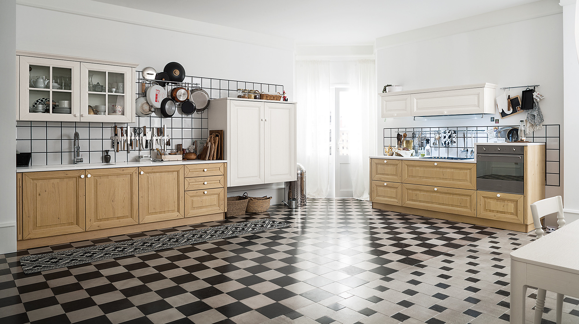 Pavese Frassino Laccato Bianco 796 / Rovere naturale finitura olio (931)