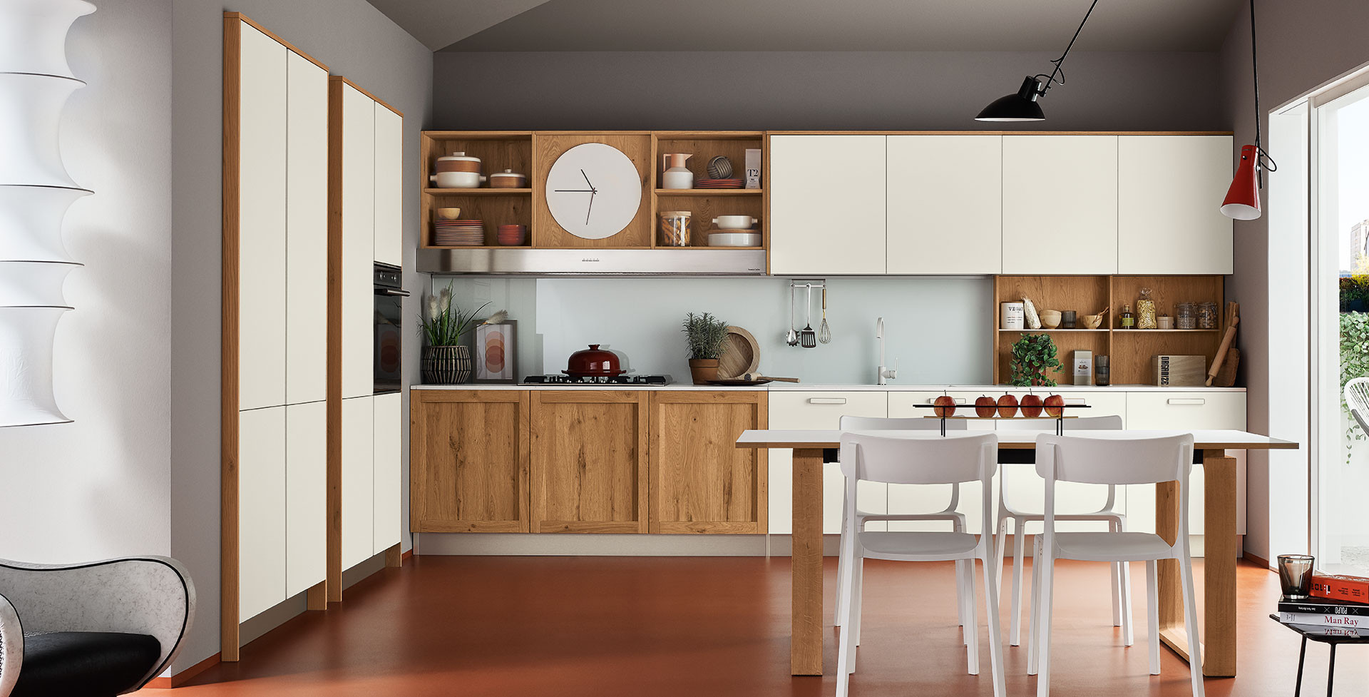 Milano Rovere Nodoso Chiaro 799, Bianco Bicocca 873