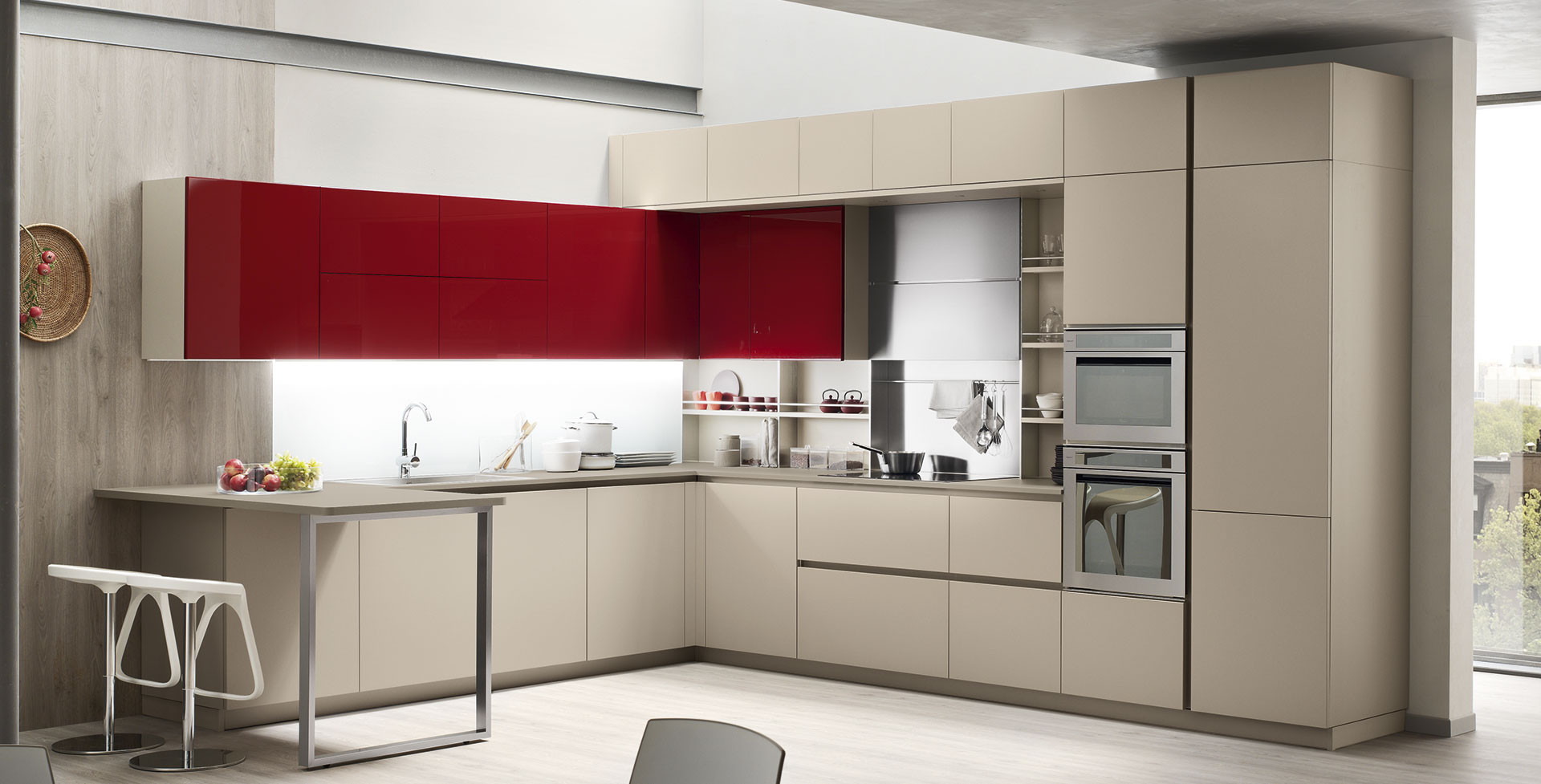 Lounge Shellsystem Laccato Beige Ecru 084 / Rosso Veneziano 710
