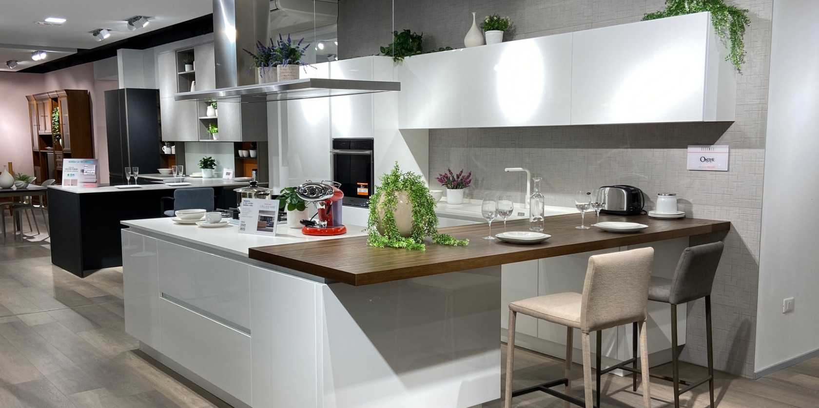 Cucina Oyster laccata lucida bianca