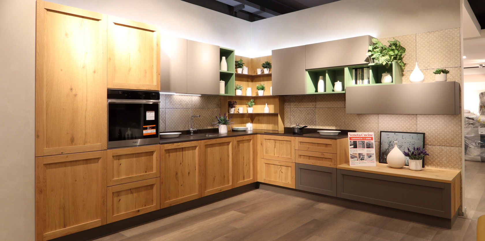 Cucina Milano rovere nodoso chiaro