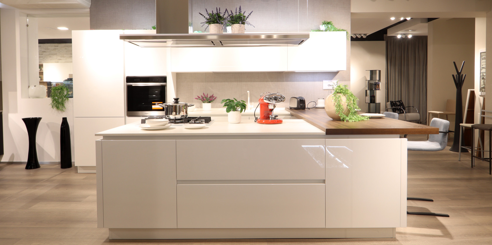 Cucina Oyster laccata lucida bianca