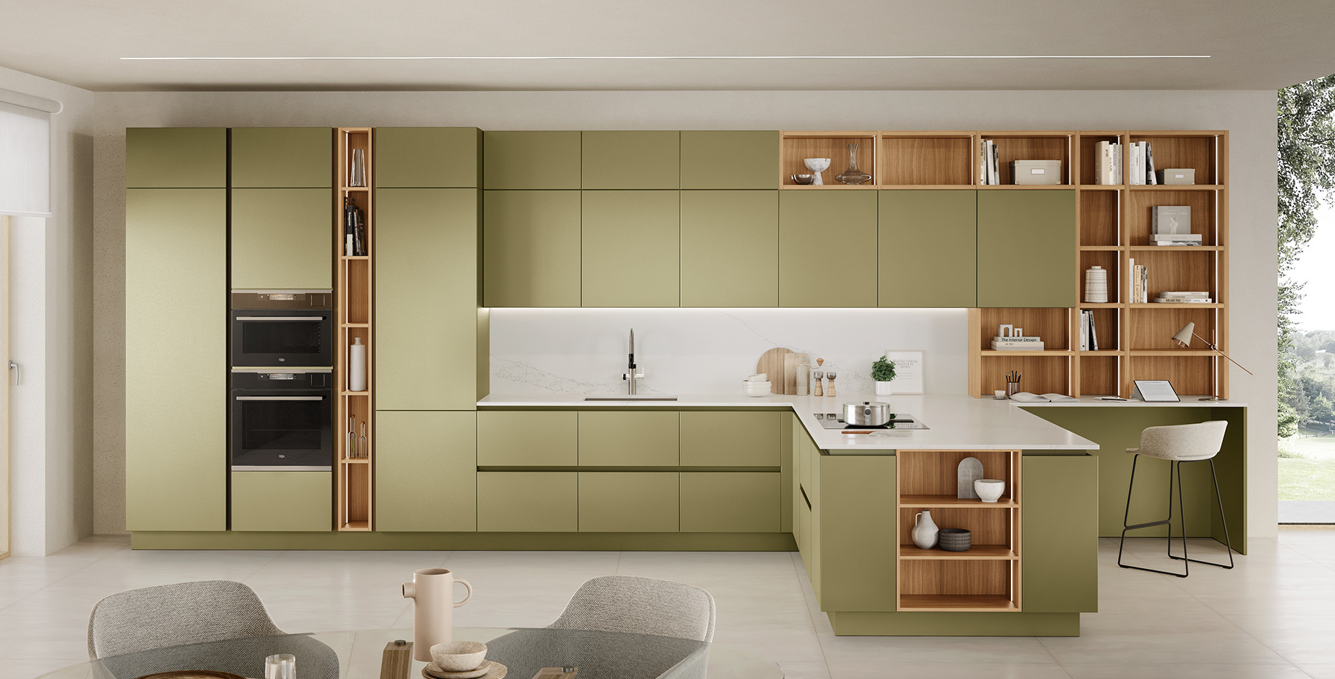 Oyster Metallo Liquido Verde Foglia 664 / Noce Chiaro 893