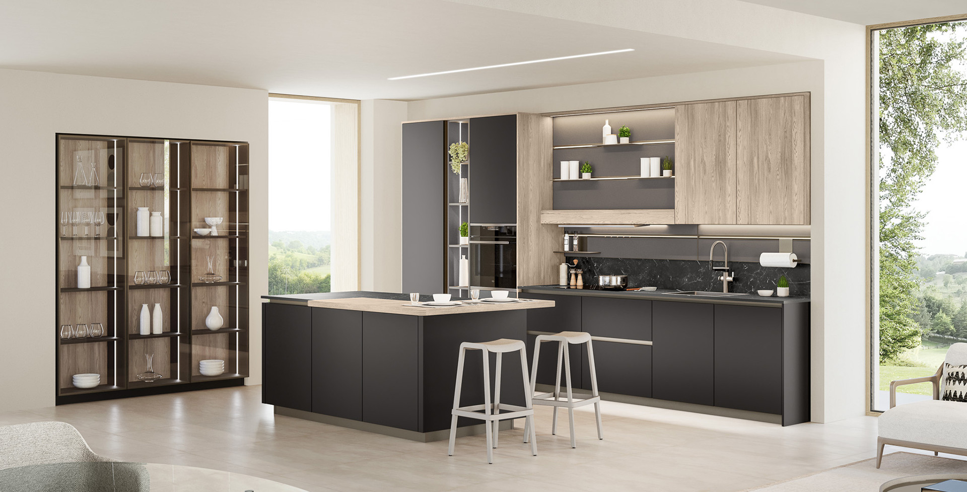 Start Time.J Nero Soft 902 / Grigio Scuro 903 / Rovere Coloniale dek 151