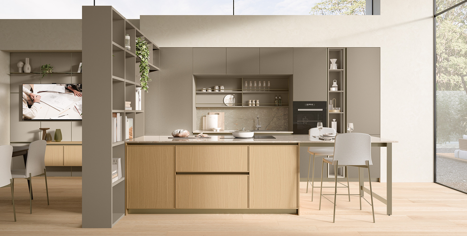 Sakura 4L Rovere Ikebana 915, Lounge vetro opaco Alabastro A36