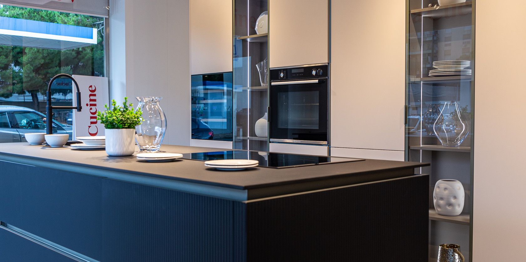 VENETA CUCINE - LOUNGE CANNETE' VETRO