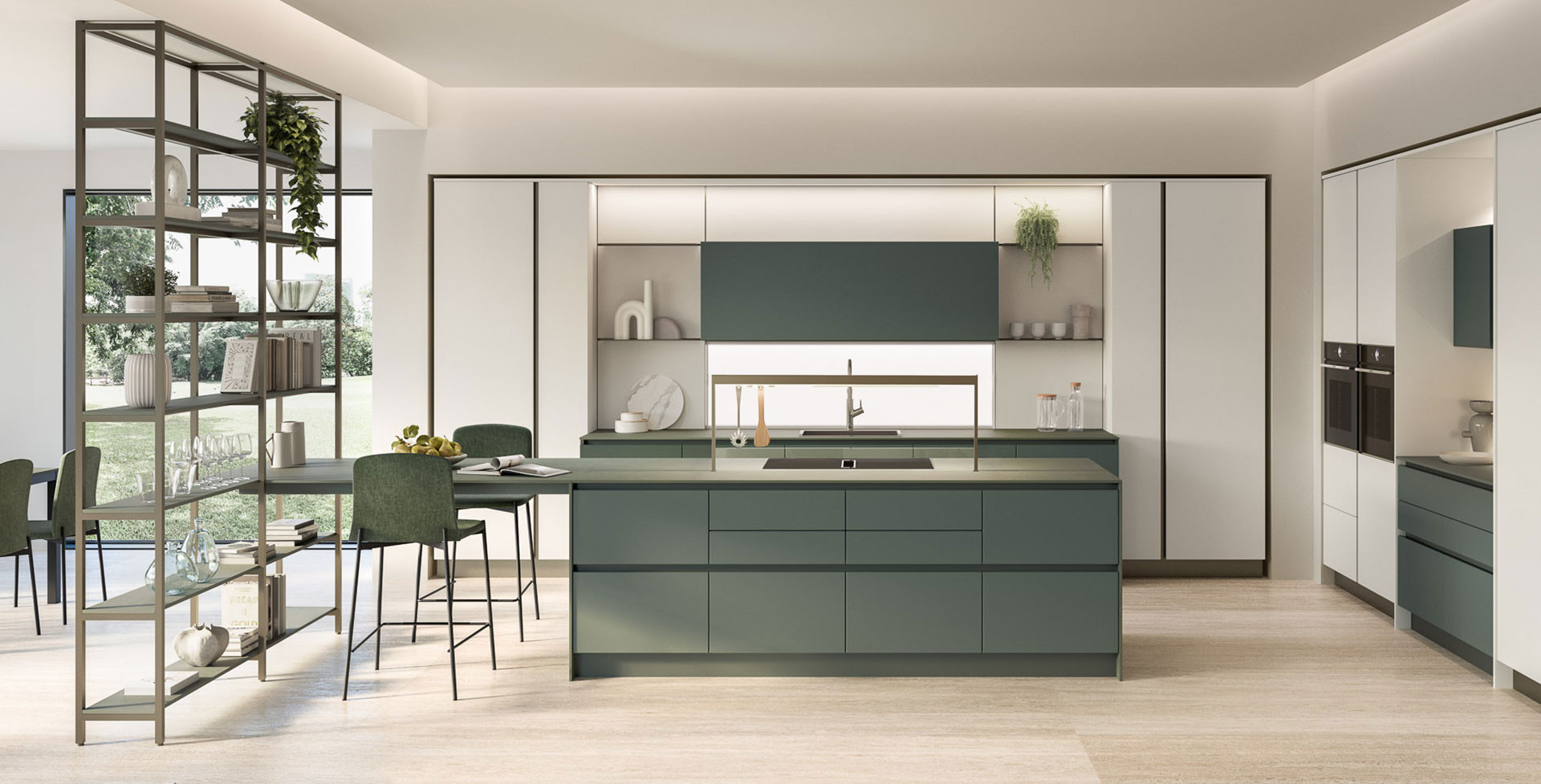 Oyster Beige Grain Dek 644 / Verde Salvia A1H