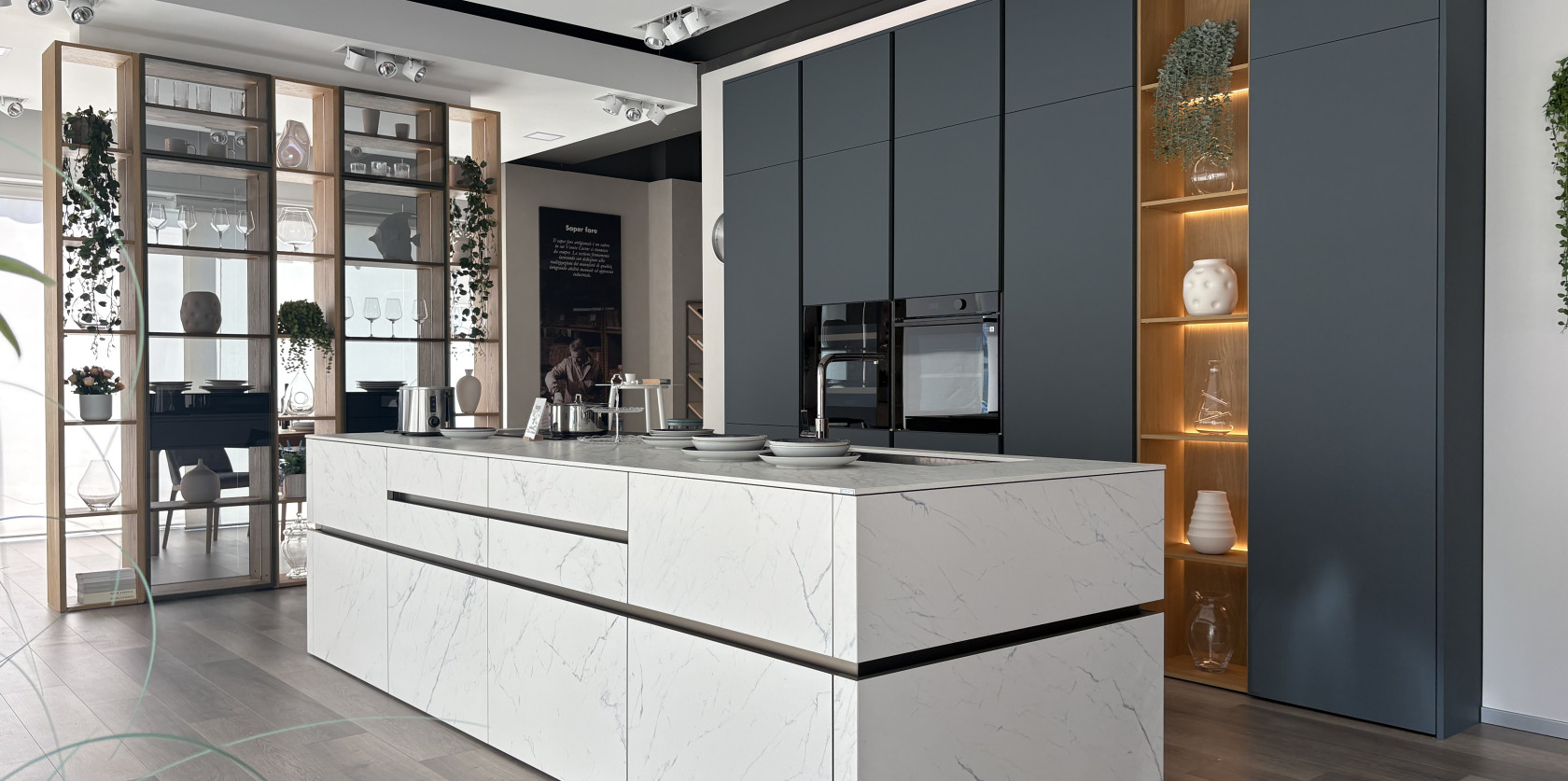 Mod. Lounge - denim soft / ker statuario