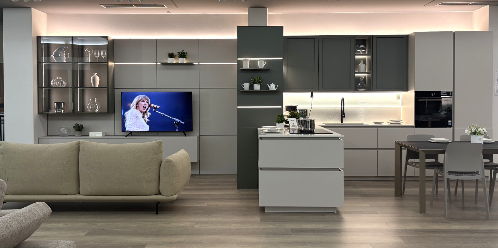 Mod. Lounge / Convivio - grigio corda e verde minerva