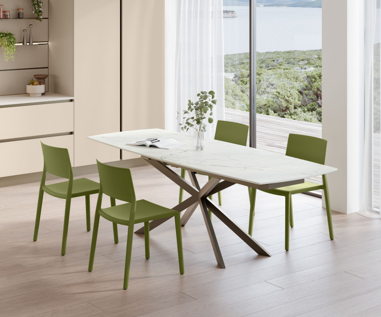  TAVOLO  KANTO allungabile meccanismo ad elica pano in ceramica caranto Ker Veneta Cucine 